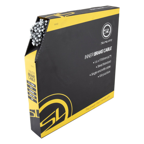 Sunlite MTB Brake Cables, 1700mm, 1.6mm, Galvanized Steel, Silver 14140