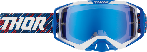Thor Activate Goggle - Stripes - Red/White/Blue - Blue Mirror Lens 2601-3708