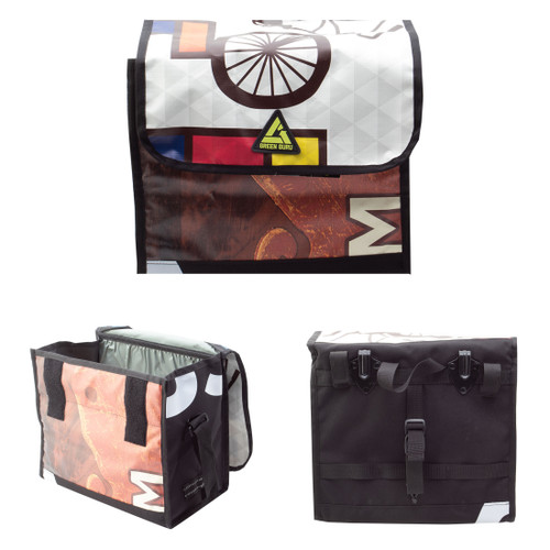 Eco-Friendly Upcycled Billboard Pannier - Weather-Resistant, XXX-Large Cycling Bag G3102