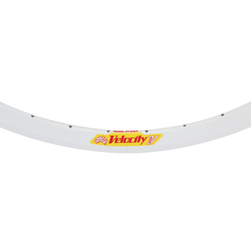 Velocity 700C Deep-V White Alloy Rims - Durable, Lightweight Cycling Wheels 3402-62236