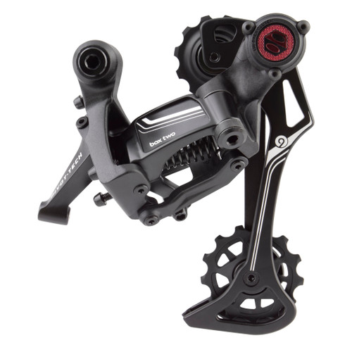 BOX Prime 9 X-Wide Long Cage Rear Derailleur - Durable 9-Speed, Clutch BX-DR2-P9AXWC-BK