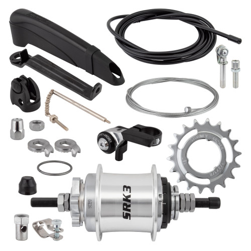 Sturmey Archer SRK3 3-Speed Internal Gear Hub Kit Thumb Shifter and Aluminum Shell HKS3K.QTST.S00.BX