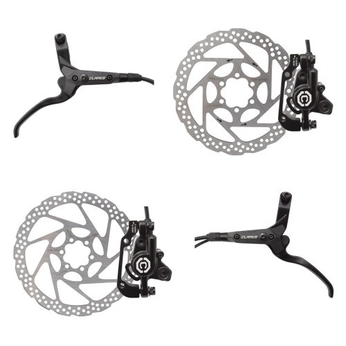 Clarks M3000 Hydraulic E-Bike Brake Pair 180/160mm Post Mount, Mineral Oil HDM3000F180ISPMR160ISAMROW