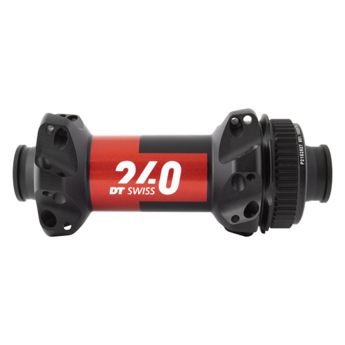 DT Swiss 240 Front Hub 12mm Thru Axle Center Lock Black/Red 24H H24PACDXR24SA4734S