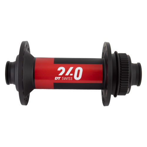 DT Swiss 240 Front Hub 15x110mm Center Lock, Light, Stiff, Black/Red H240BCIXR28SA6137S