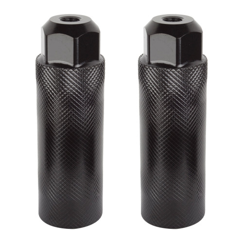Black Ops Lead Foot Steel 3/8in BMX Pegs Knurled and Grooved Design 95172