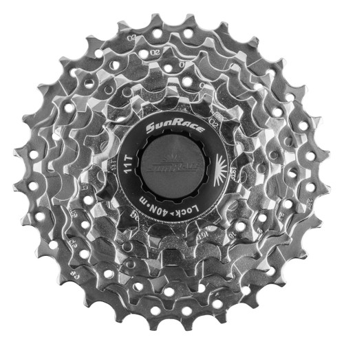 Sunrace CS-M63 7-Speed Cassette 11-28t Steel Steel Cogs, Super Fluid Drive CSM63.7AS0.NS1.BX