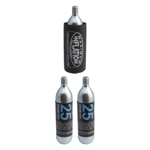 Maximum Inflation CO2 Cartridges 25g - Threaded, Reusable Protection (3 Pack) 44121-003