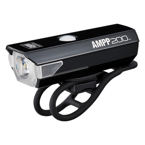 Cateye AMPP200 USB Rechargeable Bike Headlight - 200 Lumens, Waterproof, Flexible Mount 5344120N