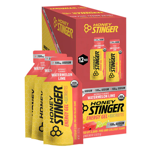 Honey Stinger Watermelon Lime Organic Electrolyte Gel, 12 Pack 70212