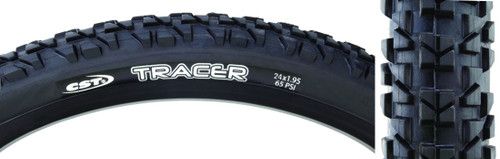 CST Tracer 24x1.95 BMX Clincher Tire Reflective Sidewall, Durable Wire Bead TB49145000