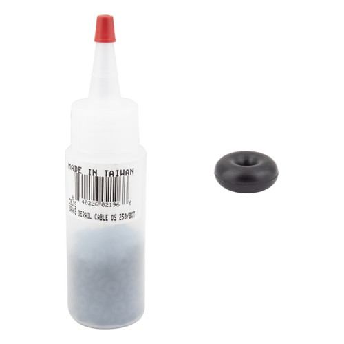 Dia Compe Cable Donuts Black for Brake and Derailleur - Noise-Reducing Rubber Sleeves, 250 Pack CBLOS