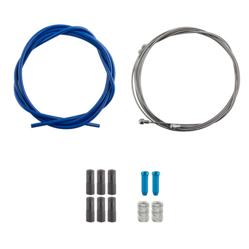 Clarks Stainless Steel Sport Brake Kit - MTB Front and Rear, Blue 8012BLUE