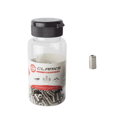 Clarks 5mm Alloy Brake Cable Ferrules - Silver, Computerized Performance CX15DP/200