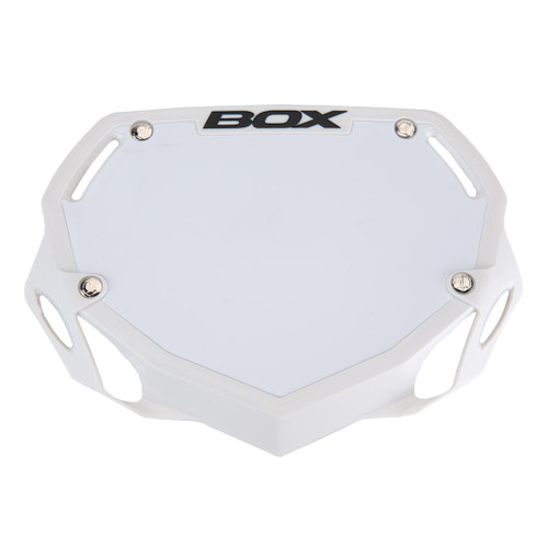 Box Two Small White Number Plate - Aircraft-Grade Aerodynamic Cycling Part BX-NP13000SM-WH