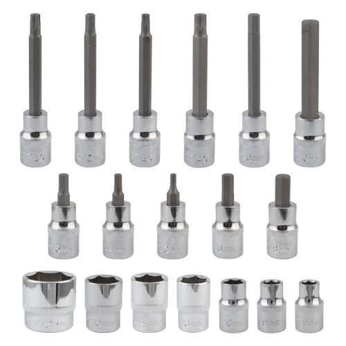 18-Piece Chrome Vanadium Bike Repair Socket and Bit Set 3/8" Drive SBS-1.3