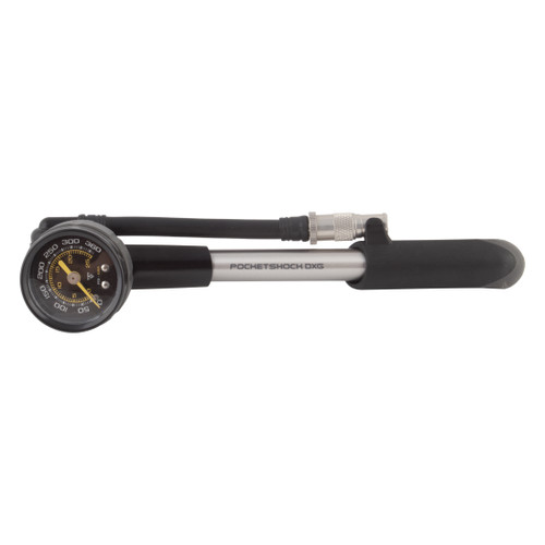 Topeak Pocketshock DXG Aluminum 300 PSI Fork Shock Pump: Black Silver TPSDXG-1
