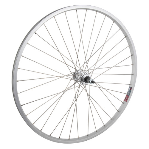 26in Alloy Bicycle Wheel Single Wall Rim, Silver, 135mm Quick-Release 64043