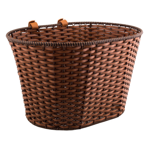 Sunlite Deluxe Rattan Bicycle Basket - Weather-Resistant Handlebar Mount 90108