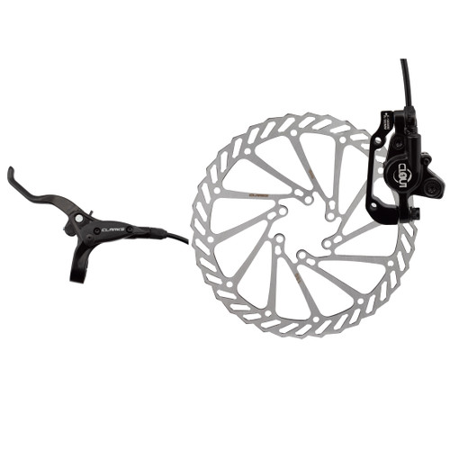 Clarks Clout-1 Hydraulic Disc Brake Front Post/IS Mount 180mm Mineral Oil Black HY-19-1F180AMROW