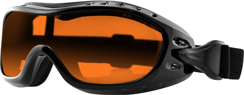Bobster Night Hawk Goggle - Gloss Black - Amber Lens BHAWK01A
