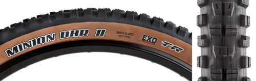 Maxxis Minion DHR II Tire Tubeless, Folding, Black/Dark Tan Dual EXO WT 27.5x2.4 TB00220200