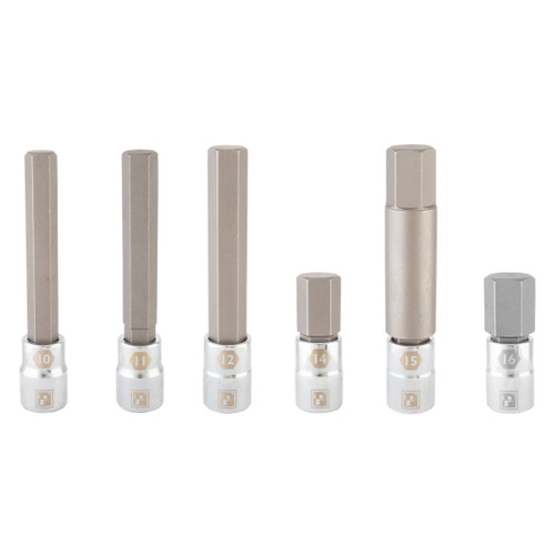 Pedro's Large Hex Bit Set - Premium S2 Steel, 6-Piece 6460601