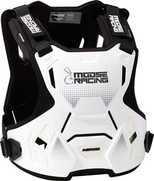 Moose Offroad Youth Agroid Chest Guard - White - 2Xs/Xs 2701-1117