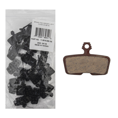 SRAM Organic Disc Brake Pads - Steel Backed, Quiet, Compatible Code and Guide RE, Bulk Pack of 20 11.5015.069.190