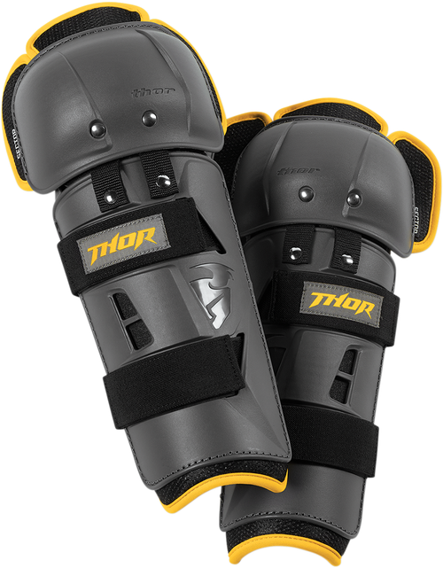 Thor Youth Sector Gp Knee Guards - Charcoal/Yellow 2704-0430