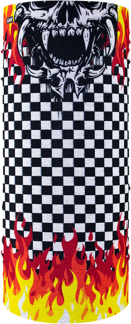 Zan Headgear Motley Tube Polyester Neck Tube - Checkered Flames T450