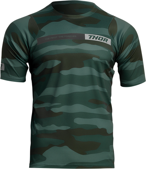 Thor Assist Short-Sleeve Jersey - Camo Green - Small 5020-0020