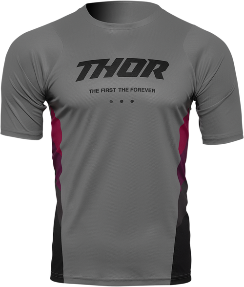 Thor Assist React Short-Sleeve Jersey - Gray/Purple - Small 5120-0175