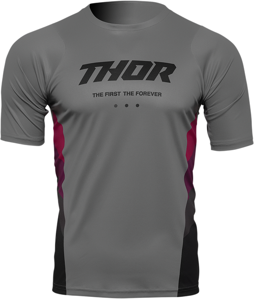 Thor Assist React Short-Sleeve Jersey - Gray/Purple - Large 5120-0177