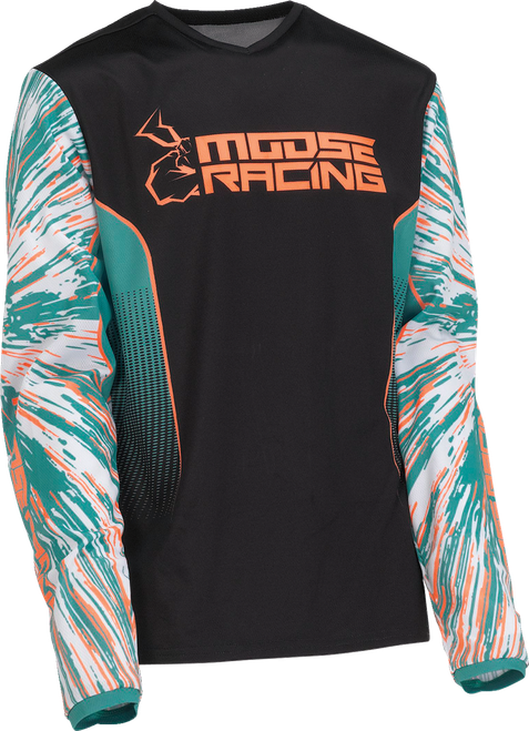 Moose Offroad Youth Agroid Jersey - Teal/Orange/Black - Large 2912-2254
