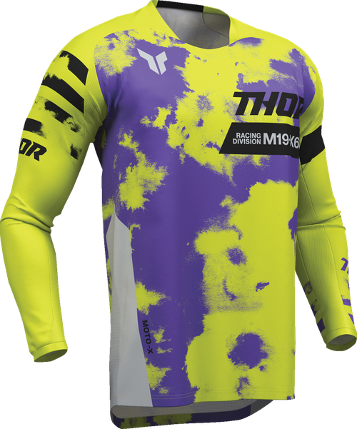 Thor Youth Launchmode Bleach Jersey - Gray/Acid - Large 2912-2582