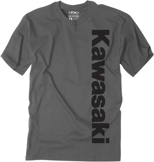 Factory Effex Kawasaki Vertical T-Shirt - Charcoal Gray - Medium 24-87102