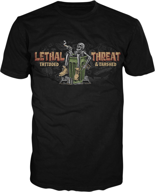 Lethal Threat Tattooed & Trashed T-Shirt - Black - 2Xl LT20892XXL