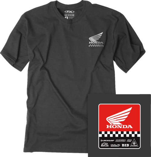 Factory Effex Honda Starting Line T-Shirt - Heather Charcoal - Xl 27-87306