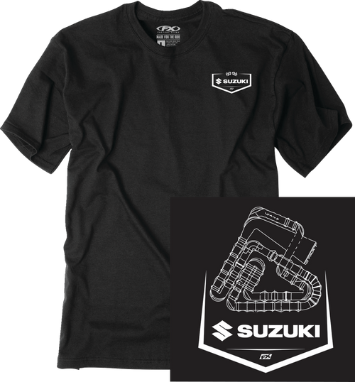 Factory Effex Suzuki Track T-Shirt - Black - Medium 28-87402