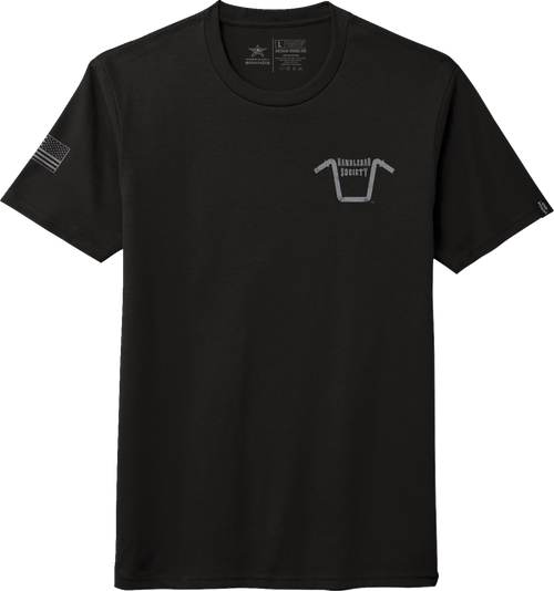 American Biker Handlebar Society Perfect Weight T-Shirt - Black/Gray - Small ABBHANDLEBAR08T104Bs