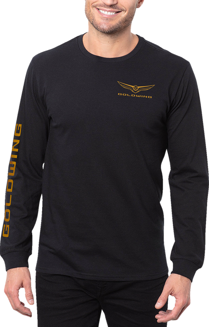 Honda Apparel Goldwing Long-Sleeve T-Shirt - Black/Gold - Xl LEM25S-M52-XL