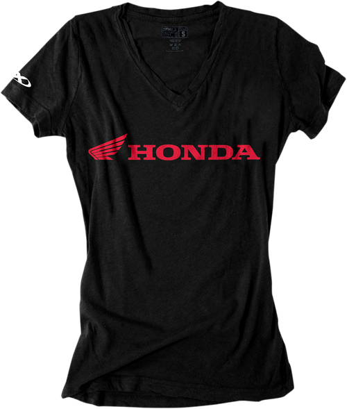 Factory Effex Women'S Honda V-Neck T-Shirt - Black - Medium 16-88342