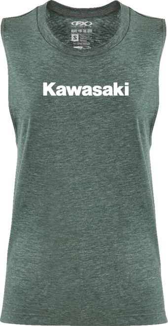 Factory Effex Women'S Kawasaki Muscle Tank Top - Heather Forest Green - Small 27-87150