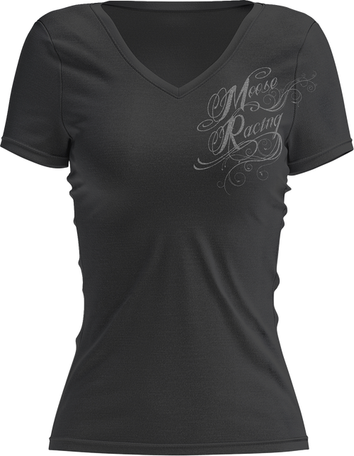 Moose Offroad Women'S Flourish Script T-Shirt - Black - Small 3031-4284