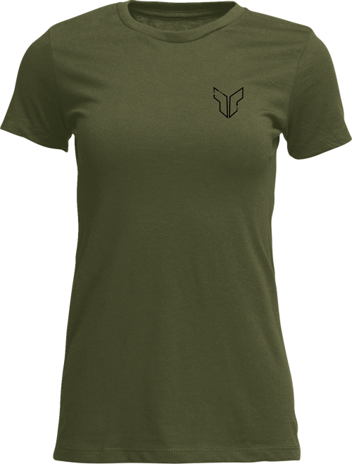 Thor Women'S Patched Up T-Shirt - Military Green - Large 3031-4336