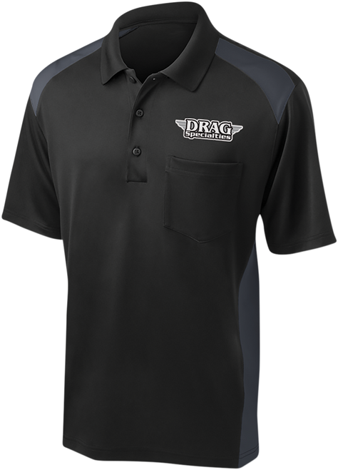 Throttle Threads Drag Specialties Polo Shirt - Black/Charcoal - Small DRG30CS416BCHSM