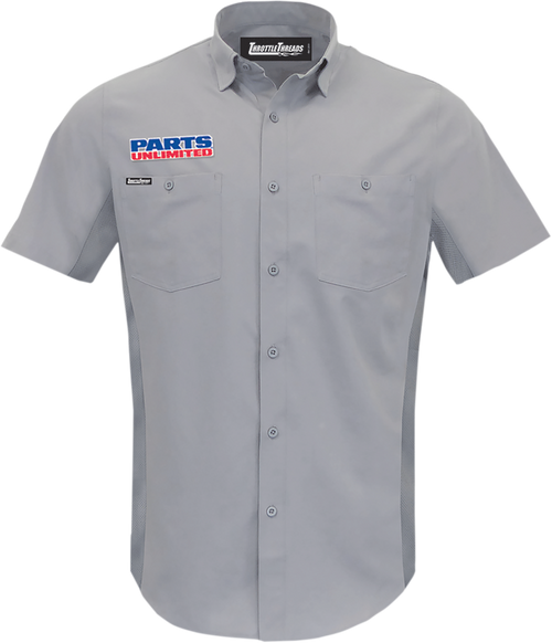 Throttle Threads Parts Unlimited Vented Shop Shirt - Gray - Large PSU37ST26GYLG