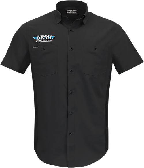 Throttle Threads Drag Specialties Vented Shop Shirt - Black - 2Xl DRG31ST26BK2X