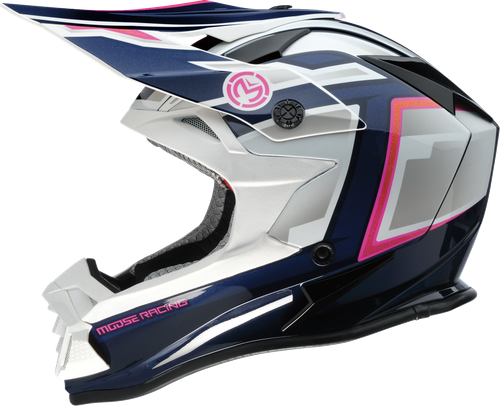 Moose Offroad Mr3 Helmet - F.A.F. - White/Navy/Pink - Small 0110-8948